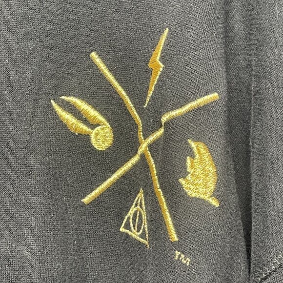 Harry Potter NYC Mens Exclusive Hoodie Black/Gold-Wizards 2XL - Picture 2 of 7